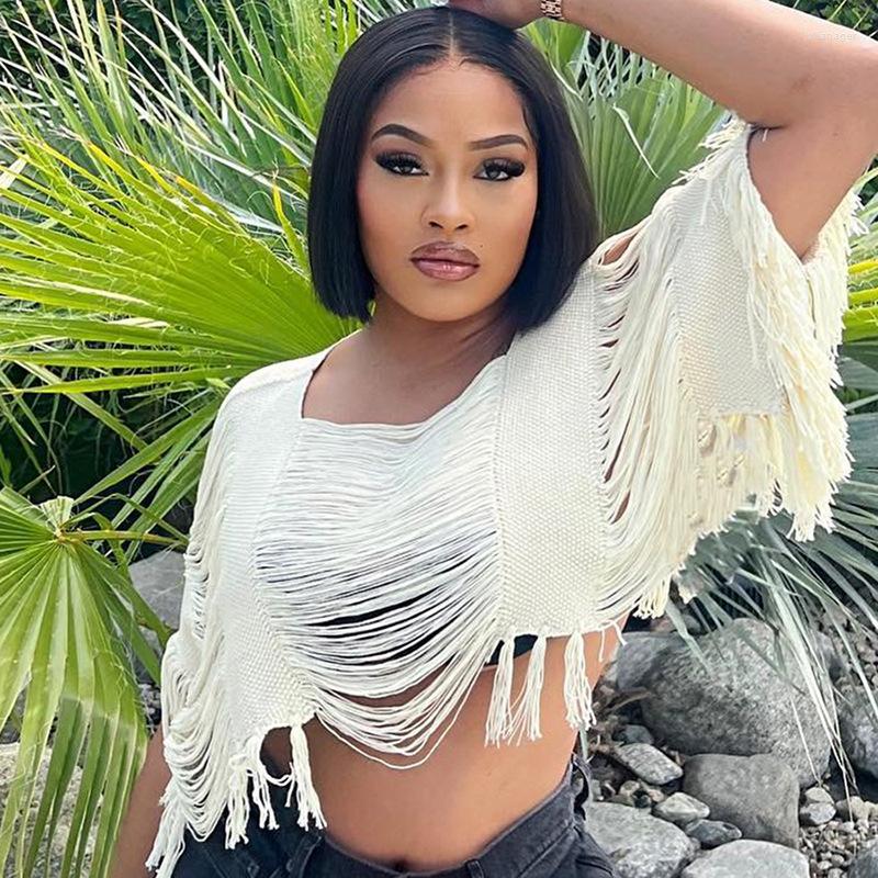 Women' T Shirts Casual Women Top Knitted Tassel Cut Out Solid Color Party Night Clubwear Tunic Wholesale Clothes For Outfit, White
Women' T Shirts Casual Women Top Knitted Tassel Cut Out Solid Color Party Night Clubwear Tunic Wholesale Clothes For Outfit, White