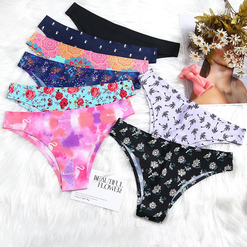 Women's Panties Women's Thongs Sexy Underwear Print Sweet Woman Traceless Female G-String Skin-Friendly Wholesale Soft Lingerie, Set 7
Women's Panties Women's Thongs Sexy Underwear Print Sweet Woman Traceless Female G-String Skin-Friendly Wholesale Soft Lingerie, Set 7