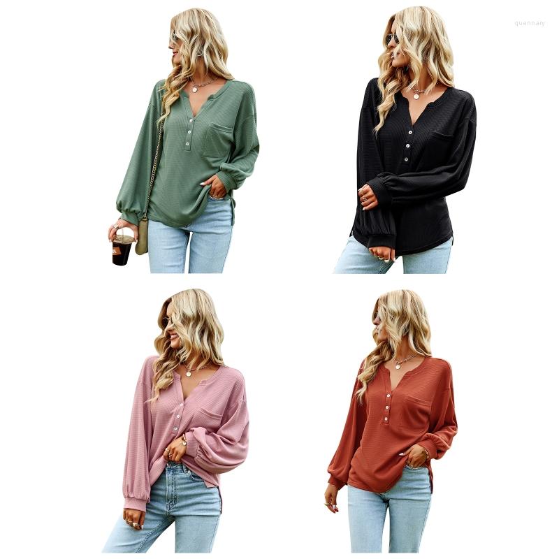 Women's T Shirts Women Long Sleeve Waffle Knit Cropped V Neck Plain Faux Button Loose Tops Dropship, Black
Women's T Shirts Women Long Sleeve Waffle Knit Cropped V Neck Plain Faux Button Loose Tops Dropship, Black