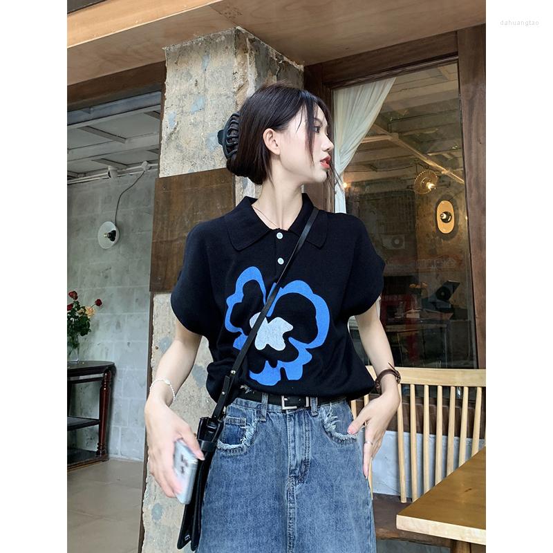 Women's T Shirts Women's Summer Ice Silk Knit T-shirt Korean Version 2023 Polo Collar Contrast Flower Thin Loose Woman Short Sleeve Tops, Knit tops
Women's T Shirts Women's Summer Ice Silk Knit T-shirt Korean Version 2023 Polo Collar Contrast Flower Thin Loose Woman Short Sleeve Tops, Knit tops