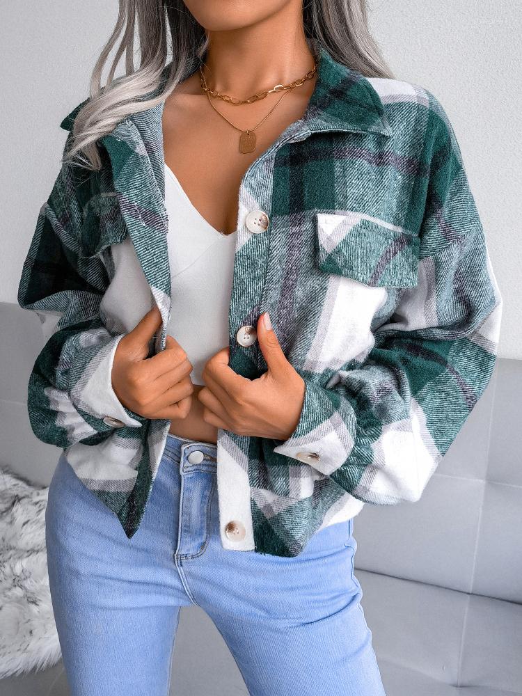Women' Jackets Women Jacket Plaid Lantern Long Sleeve Single Breasted Coats Spring Autumn Casual Outerwear Femme Streetwear Tops, Green
Women' Jackets Women Jacket Plaid Lantern Long Sleeve Single Breasted Coats Spring Autumn Casual Outerwear Femme Streetwear Tops, Green