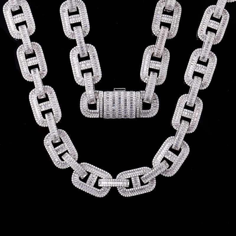 High Quality 925 Sterling Silver Hip Hop Def Vvs Moissanite Diamond Cuban Link Chain Thick Miami Necklace for Women Men
High Quality 925 Sterling Silver Hip Hop Def Vvs Moissanite Diamond Cuban Link Chain Thick Miami Necklace for Women Men