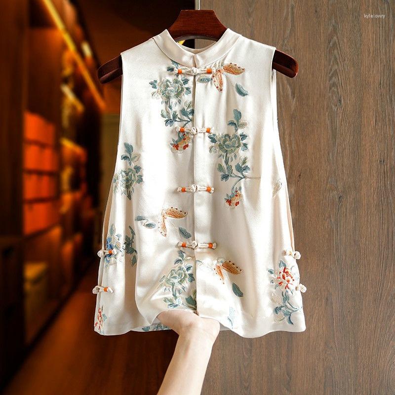 Ethnic Clothing Champagne-colored High-quality Chinese Vest Womens Printed Retro National Tide Buckle Top In The Summer Of 2023
Ethnic Clothing Champagne-colored High-quality Chinese Vest Womens Printed Retro National Tide Buckle Top In The Summer Of 2023