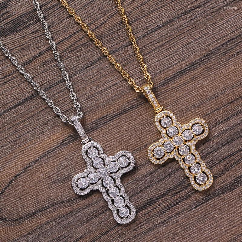 Pendant Necklaces Men And Women Cross Necklace Brass CZ Hip Hop Pendants CN293