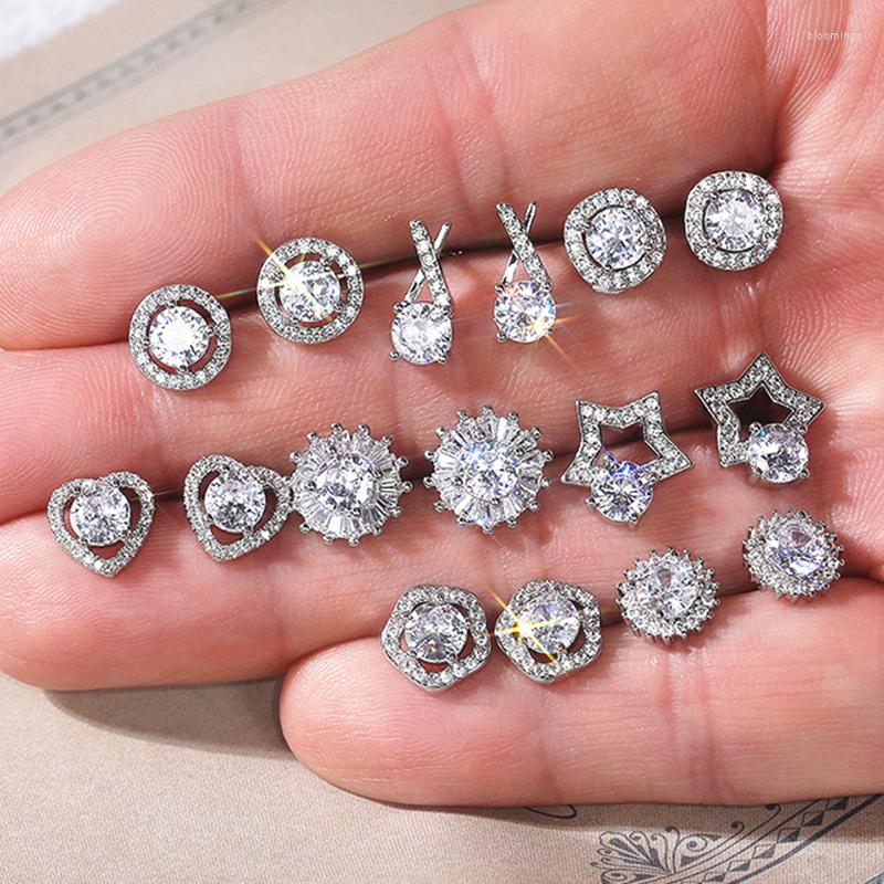 Stud Earrings Trendy Geometric Women Engagement Silver Color Cubic Zirconia Jewelry 1Pair
Stud Earrings Trendy Geometric Women Engagement Silver Color Cubic Zirconia Jewelry 1Pair
