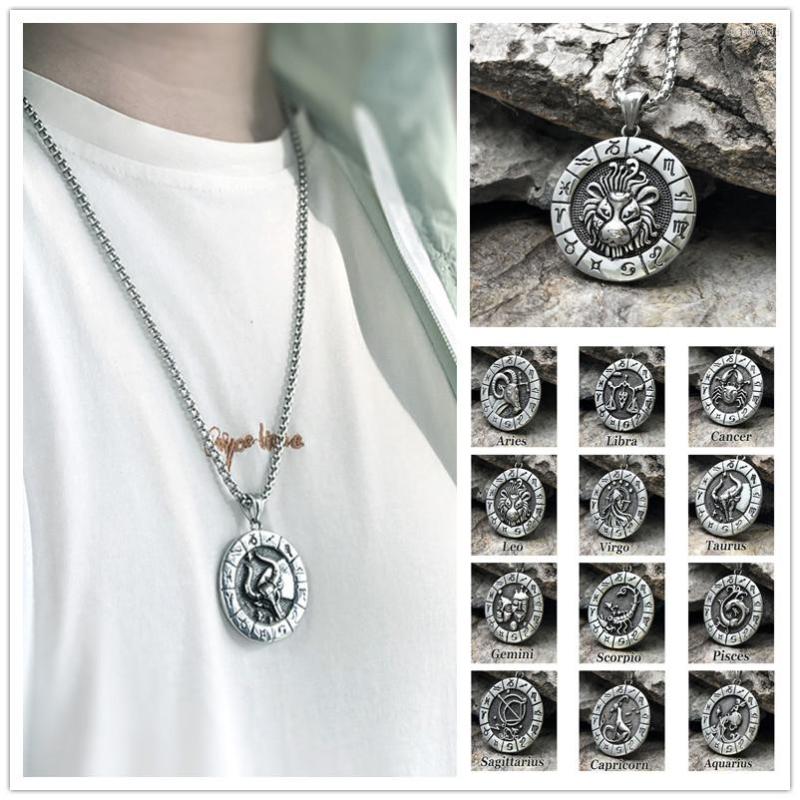 Pendant Necklaces Fashion Luxury 12 Constellation Gothic Titanium Steel Necklace Hip Hop Punk Style Men Women Zodiac Sign Jewelry
Pendant Necklaces Fashion Luxury 12 Constellation Gothic Titanium Steel Necklace Hip Hop Punk Style Men Women Zodiac Sign Jewelry