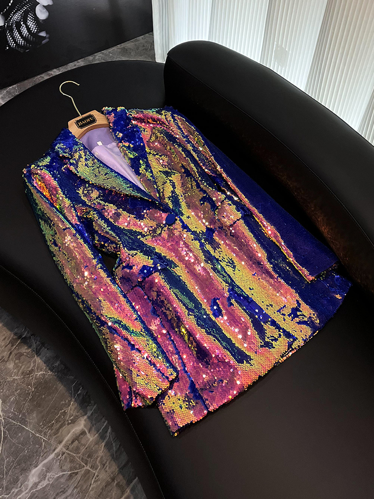 2023 Autumn Shine Sequins Blazers Long Sleeve Notched-Lapel Single-Button Outwear Coats D3L01 Plus Size, Multi
2023 Autumn Shine Sequins Blazers Long Sleeve Notched-Lapel Single-Button Outwear Coats D3L01 Plus Size, Multi