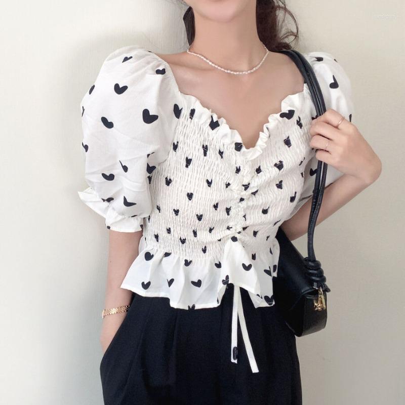 Women's Blouses TEROKINIZO Love Heart Printed Folds Slim Fit Blouse Women Puff Sleeve Sweet All-match Shirts Female Korean Fashion Blusas, Green
Women's Blouses TEROKINIZO Love Heart Printed Folds Slim Fit Blouse Women Puff Sleeve Sweet All-match Shirts Female Korean Fashion Blusas, Green