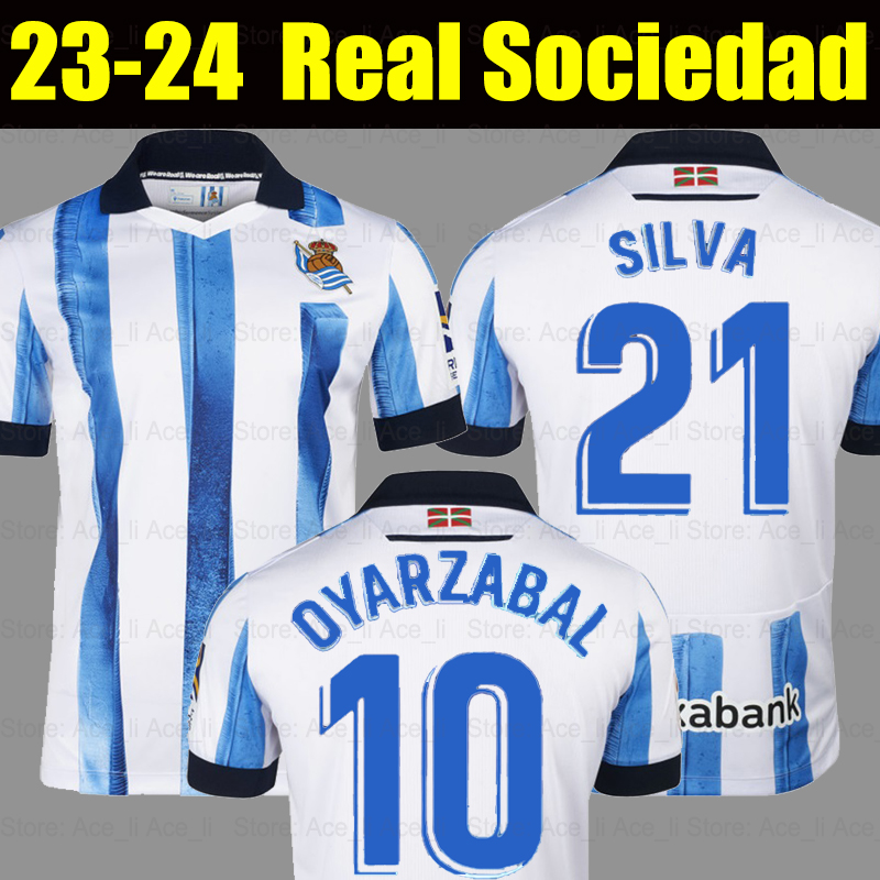 23 24 Real Sociedad soccer jerseys SORLOTH OYARZABAL SILVA Football Shirt 2023 2024 ILLARRA MERINO CARLOS FDEZ TAKE KUBO BARRENE BRAIS MENDEZ Men kids uniform, 22-23 away +patch 
23 24 Real Sociedad soccer jerseys SORLOTH OYARZABAL SILVA Football Shirt 2023 2024 ILLARRA MERINO CARLOS FDEZ TAKE KUBO BARRENE BRAIS MENDEZ Men kids uniform, 22-23 away +patch