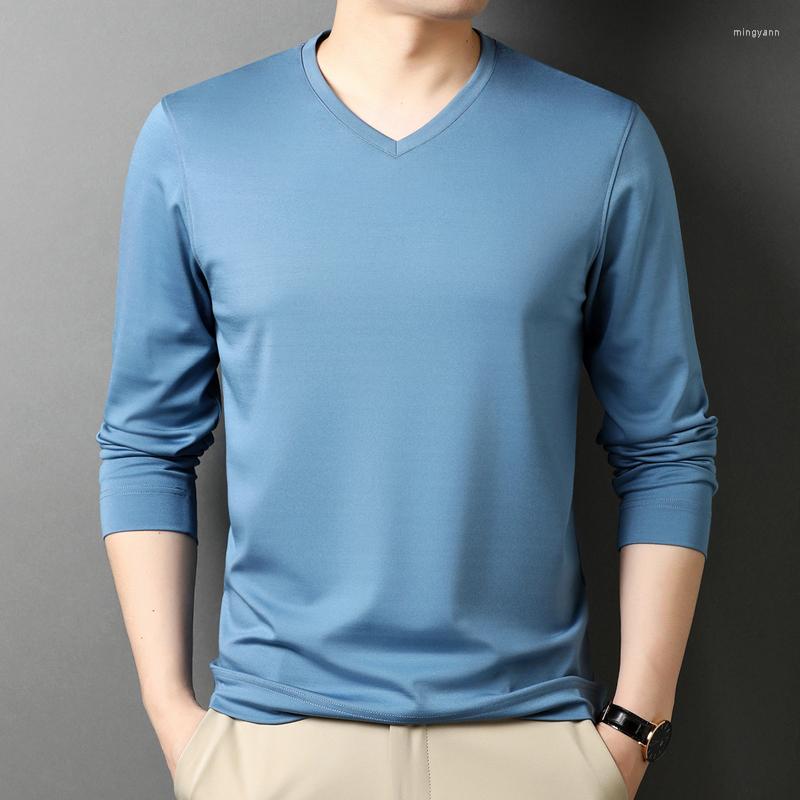 Men's T Shirts Top Grade Men's Mulberry Silk Tops 2023 Spring Casual V-Neck Modal Cotton Long Sleeve Male Solid Smooth Tee Shirt, Blue
Men's T Shirts Top Grade Men's Mulberry Silk Tops 2023 Spring Casual V-Neck Modal Cotton Long Sleeve Male Solid Smooth Tee Shirt, Blue
