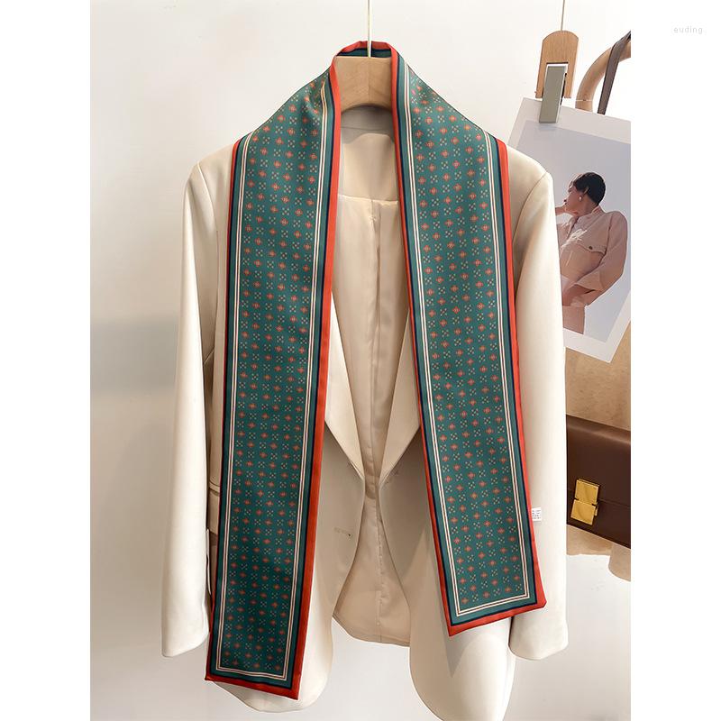 Scarves Luxury Design Print Silk Scarf Women Soft Satin Hairband Long Neckerchief Lady Foulard Headband Handle Bag Ribbons Neck Tie
Scarves Luxury Design Print Silk Scarf Women Soft Satin Hairband Long Neckerchief Lady Foulard Headband Handle Bag Ribbons Neck Tie
