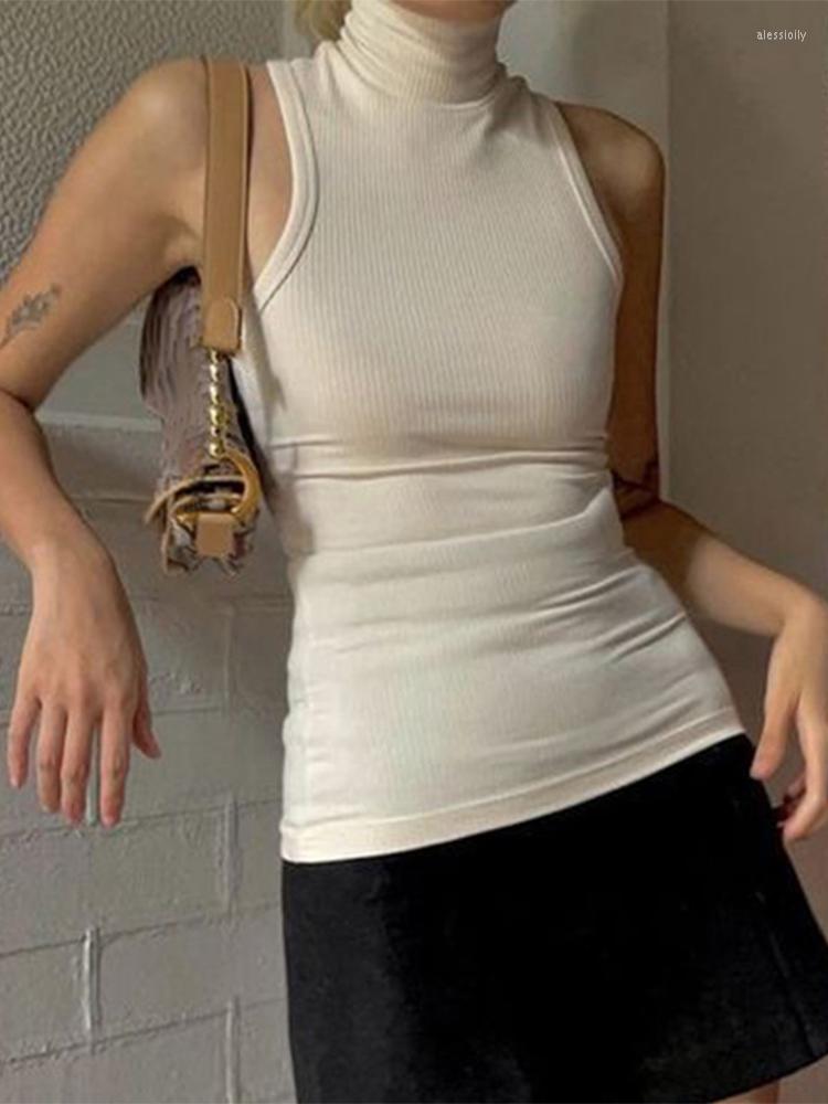 Women' Tanks SEASONS Turtleneck Women Top Sleeveless Basic Fashion Vest Summer All-match Slim Fit Tank Camis Ribbed Casual Outfits, Beige
Women' Tanks SEASONS Turtleneck Women Top Sleeveless Basic Fashion Vest Summer All-match Slim Fit Tank Camis Ribbed Casual Outfits, Beige