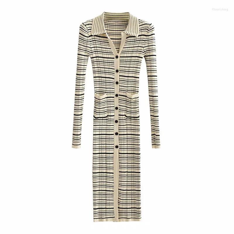 Casual Dresses Woman Pocket Lapel Long Sleeve Slim Striped Midi Knit Dress 2023 Fashion Female Autumn Elegant Single Breasted, Multi
Casual Dresses Woman Pocket Lapel Long Sleeve Slim Striped Midi Knit Dress 2023 Fashion Female Autumn Elegant Single Breasted, Multi