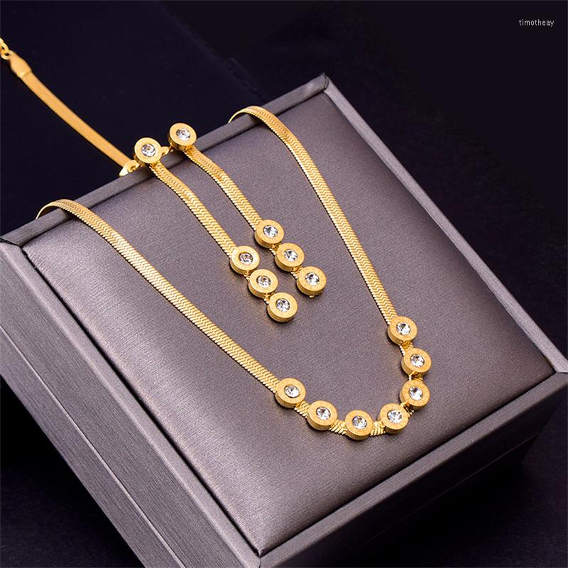 Necklace Earrings Set 316L Stainless Steel Fashion Fine Jewelry Zircon Engrave Roman Numerals Charm Chain Necklaces Bracelets For Women, Picture shown
Necklace Earrings Set 316L Stainless Steel Fashion Fine Jewelry Zircon Engrave Roman Numerals Charm Chain Necklaces Bracelets For Women, Picture shown