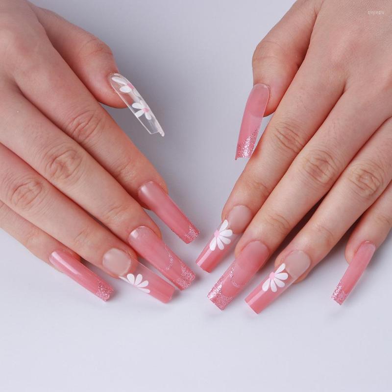 False Nails 24pcs Full Cover Nail Pink Gradient Glitter French Long Tips Square Flat Top Manicure Patch Press On, Dm3201
False Nails 24pcs Full Cover Nail Pink Gradient Glitter French Long Tips Square Flat Top Manicure Patch Press On, Dm3201