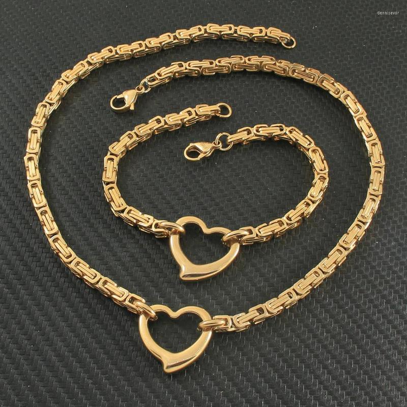 Necklace Earrings Set Fashion Chains Stainless Steel For Girl Women Gold Color Heart Pendants And Bracelet SMYZDABD, Picture shown
Necklace Earrings Set Fashion Chains Stainless Steel For Girl Women Gold Color Heart Pendants And Bracelet SMYZDABD, Picture shown