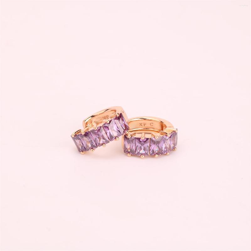 Hoop Earrings Women Gold Color Copper Fashion Cubic Zircon Metal Jewelry Purple Stone For Femals
Hoop Earrings Women Gold Color Copper Fashion Cubic Zircon Metal Jewelry Purple Stone For Femals