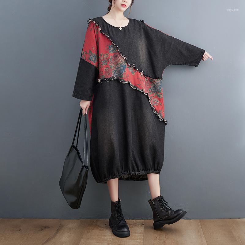 Casual Dresses European American Style Patchwork Broken Washed Vintage Autumn Denim Dress Streetwear Fashion Women Spring Midi, Picture shown
Casual Dresses European American Style Patchwork Broken Washed Vintage Autumn Denim Dress Streetwear Fashion Women Spring Midi, Picture shown