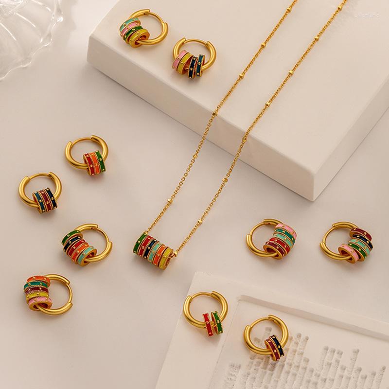 Hoop Earrings Vintage Matte Color Drip Oil Circle Necklace Senior Sense Of Luxury Niche Design Buckle
Hoop Earrings Vintage Matte Color Drip Oil Circle Necklace Senior Sense Of Luxury Niche Design Buckle