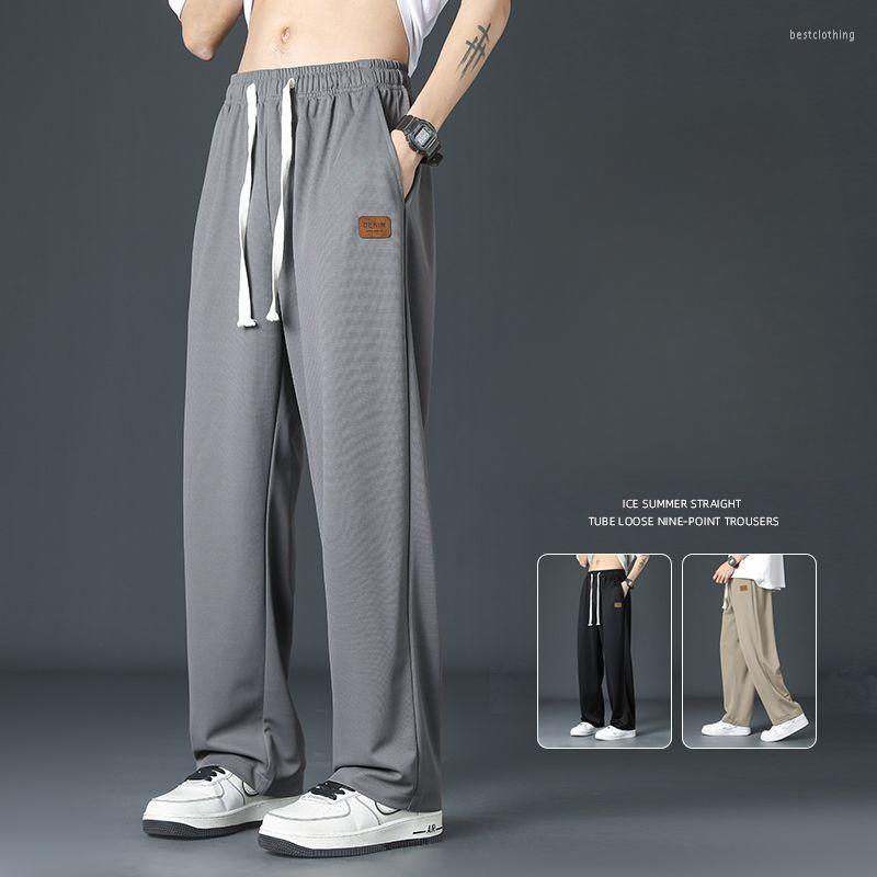 Men's Pants Summer Thin Ice Silk Patch Men's Wide Leg Classic Street Casual Loose Straight Cylinder Waist Drawstring Motion Trousers, Black
Men's Pants Summer Thin Ice Silk Patch Men's Wide Leg Classic Street Casual Loose Straight Cylinder Waist Drawstring Motion Trousers, Black