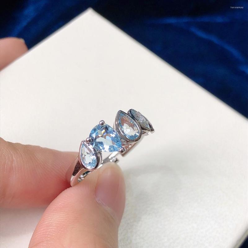 Cluster Rings HT Solid 925 Sterling Silver Blue Aquamarine 1.6ct Gemstones For Female's Birthday's Presents
Cluster Rings HT Solid 925 Sterling Silver Blue Aquamarine 1.6ct Gemstones For Female's Birthday's Presents