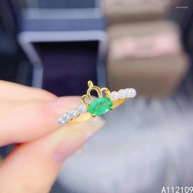 Cluster Rings Fine Jewelry 925 Sterling Silver Inset With Natural Gem Women's Luxury Noble Crown Pearl Emerald Adjustable Ring Support
Cluster Rings Fine Jewelry 925 Sterling Silver Inset With Natural Gem Women's Luxury Noble Crown Pearl Emerald Adjustable Ring Support