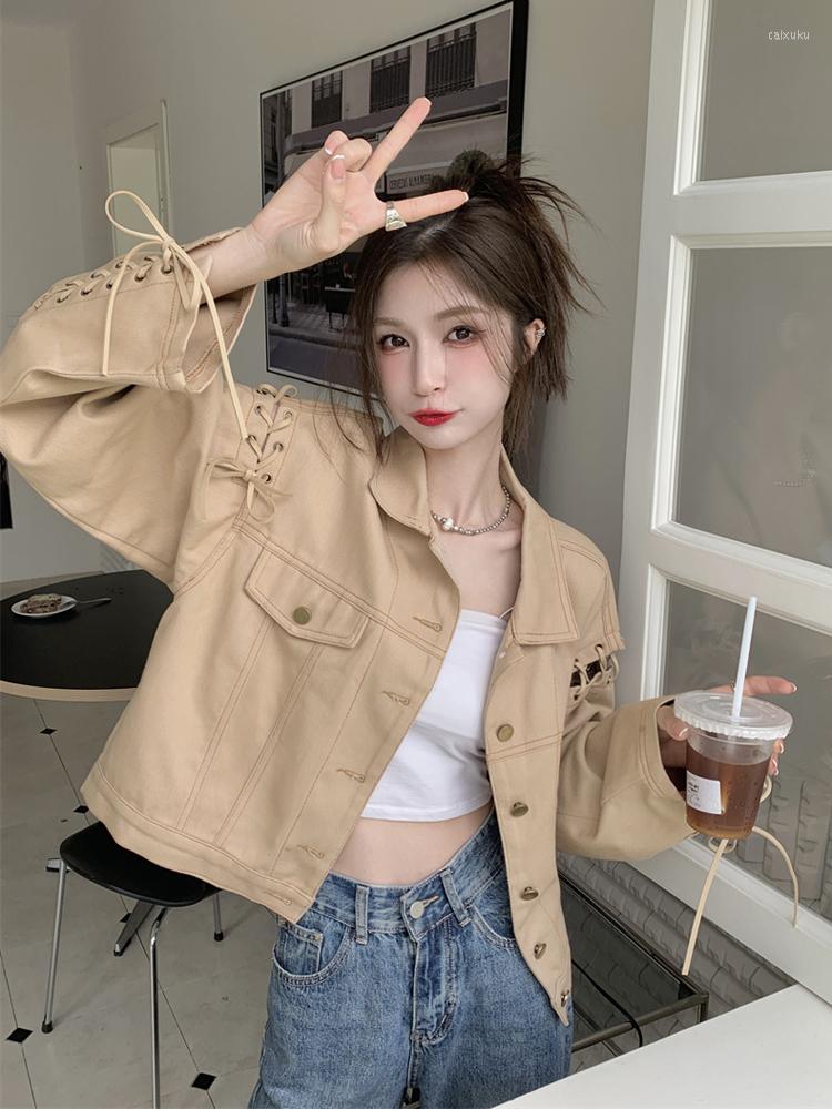 Women' Jackets Spring Short Coats Outerwear Long Sleeve Cute Fashion Solid Single Breasted Button Crop Korean Autumn, Khaki
Women' Jackets Spring Short Coats Outerwear Long Sleeve Cute Fashion Solid Single Breasted Button Crop Korean Autumn, Khaki