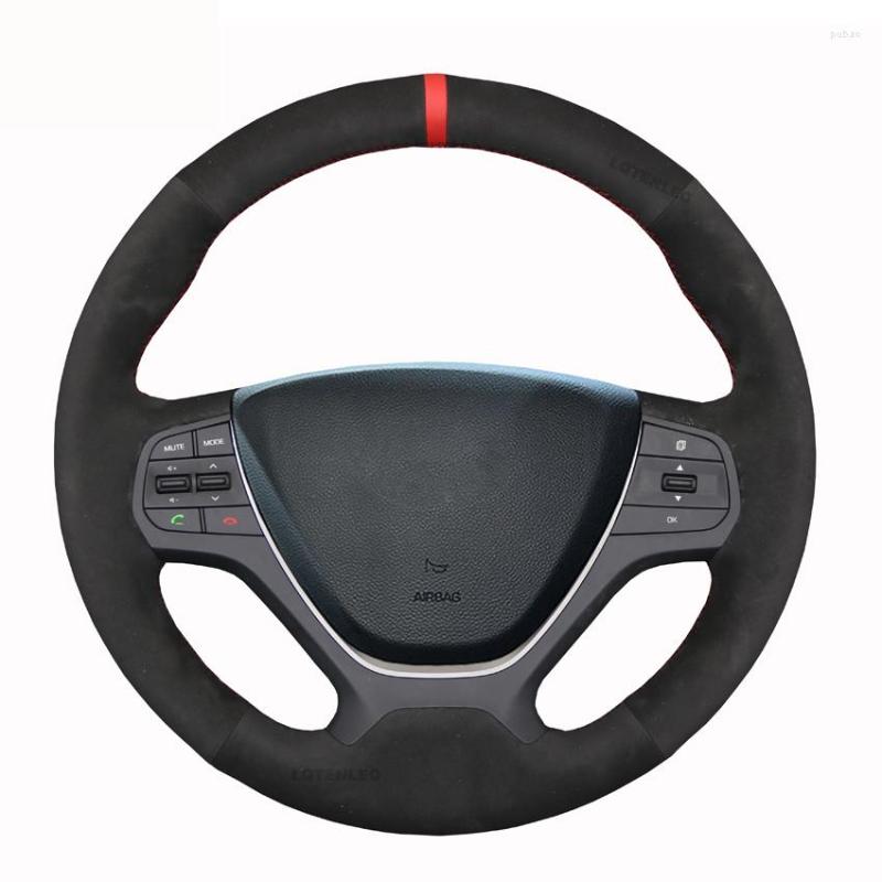 Steering Wheel Covers Black Faux Suede Red Marker Hand-stitched Soft Cover For I10 2013-2023 I20 2023
Steering Wheel Covers Black Faux Suede Red Marker Hand-stitched Soft Cover For I10 2013-2023 I20 2023
