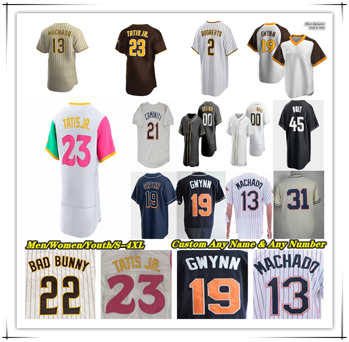 San Diego Baseball Jersey Manny Machado Jake Cronenworth Fernando Tatis Jr Trent Grisham Ha-Seong Kim Xander Bogaerts Tony Gwynn Yu Darvish PADRE Blake Snell Wacha 4X