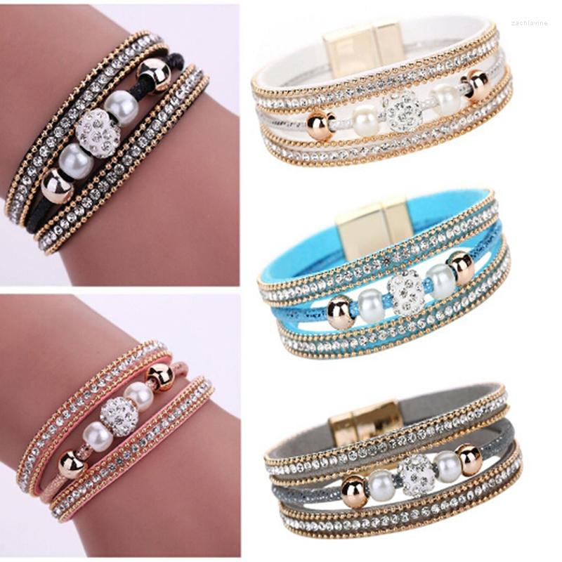 Link Bracelets Women Multilayer Bangle Bracelet Crystal Beaded Leather Magnetic Wristband Fashion Rhinestones Ball Pearl
Link Bracelets Women Multilayer Bangle Bracelet Crystal Beaded Leather Magnetic Wristband Fashion Rhinestones Ball Pearl