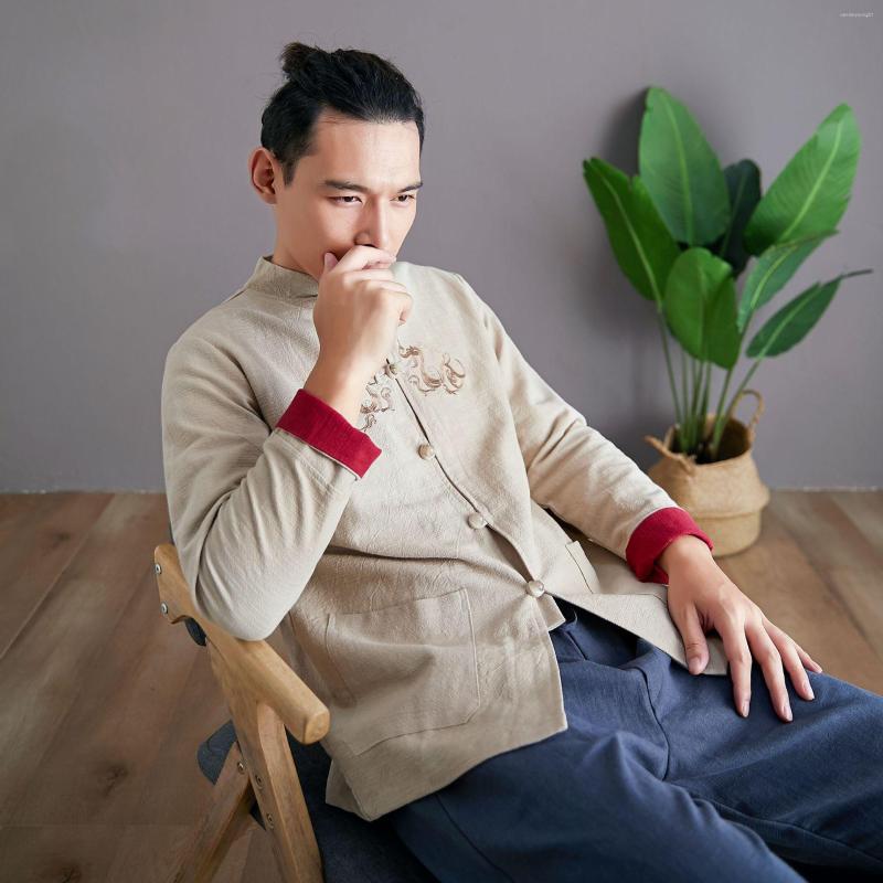 Ethnic Clothing Men Embroidery Dragon Cotton Linen Chinese Tang Tops Retro Button Casual Loose Shirt Ancient Mandarin Collar Coat
Ethnic Clothing Men Embroidery Dragon Cotton Linen Chinese Tang Tops Retro Button Casual Loose Shirt Ancient Mandarin Collar Coat