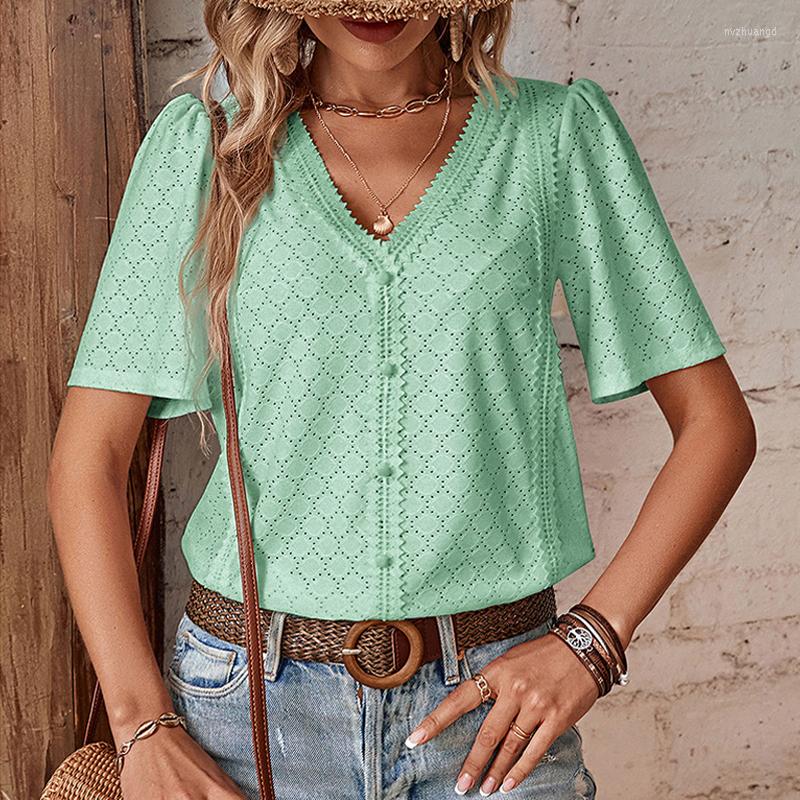 Women' Blouses 2023 Summer Hollow Out Elegant Blouse V Neck Puff Short Sleeve Women Tops Ladies Fashion Loose Casual Shirt Blusas Mujer, Black
Women' Blouses 2023 Summer Hollow Out Elegant Blouse V Neck Puff Short Sleeve Women Tops Ladies Fashion Loose Casual Shirt Blusas Mujer, Black