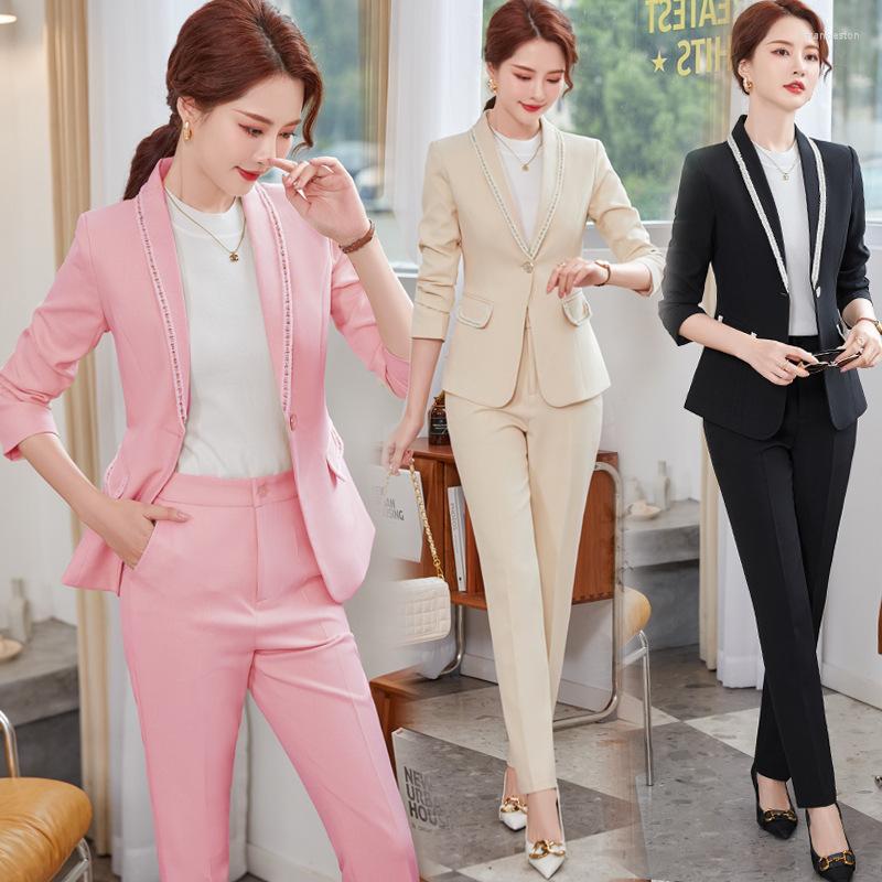 Women's Two Piece Pants 2023 Autumn And Winter Long Sleeves Business Women's Clothing Suit Formal Wear White-Collar Workwear Graceful, Green jacket
Women's Two Piece Pants 2023 Autumn And Winter Long Sleeves Business Women's Clothing Suit Formal Wear White-Collar Workwear Graceful, Green jacket