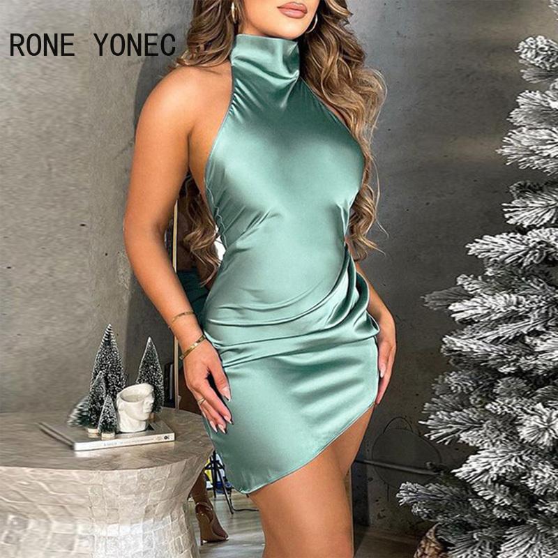 Dresses Women Solid Sexy Halter Sleeveless Mini Sexy Satin Backless Party Dresses, Turquoise
Dresses Women Solid Sexy Halter Sleeveless Mini Sexy Satin Backless Party Dresses, Turquoise