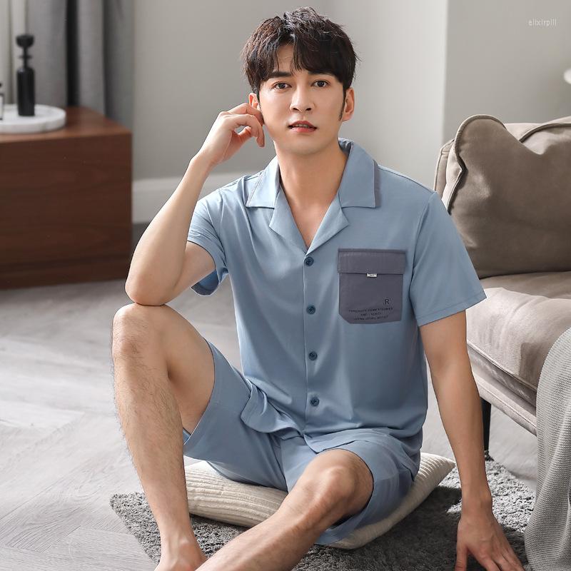 Men's Sleepwear Men's Breathable Thin Modal Pajamas Large Relaxed Summer Short Sleeve Shorts Cool Elastic Medium And Youth Homewear, L2119
Men's Sleepwear Men's Breathable Thin Modal Pajamas Large Relaxed Summer Short Sleeve Shorts Cool Elastic Medium And Youth Homewear, L2119