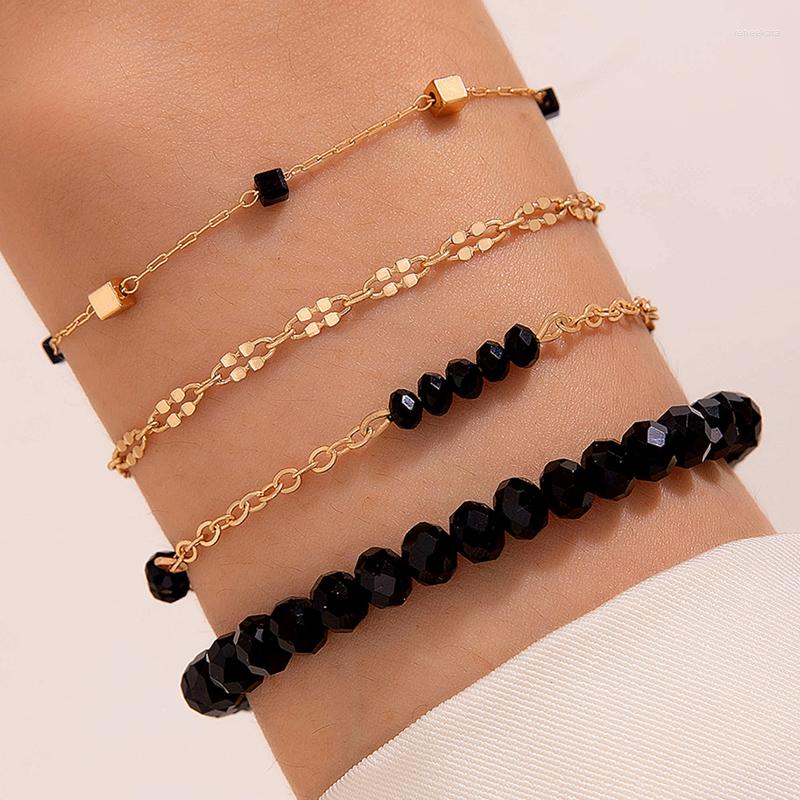 Link Bracelets Jewelry Dark Beaded Bracelet Set Versatile Metal Four Piece Handicraft23745
Link Bracelets Jewelry Dark Beaded Bracelet Set Versatile Metal Four Piece Handicraft23745
