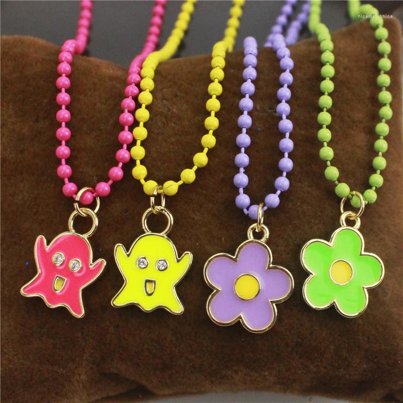 Pendant Necklaces 18inch 10pcs/lot Colorful Flower/ghost Shape Charm Necklace Plated Enamel/cz Component Jewelry Rainbow Beads Wholesale
Pendant Necklaces 18inch 10pcs/lot Colorful Flower/ghost Shape Charm Necklace Plated Enamel/cz Component Jewelry Rainbow Beads Wholesale