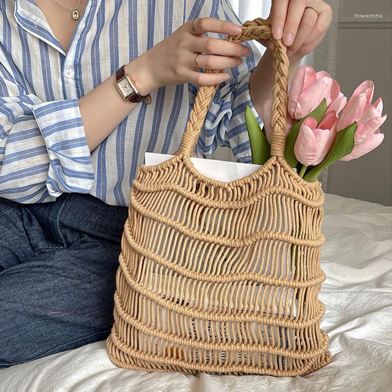 Evening Bags INS Fashion Cotton Thread Knitted Handbags Women Tote Black/Khaki/White Solid Color Beach Handmake Woven Shoulder
Evening Bags INS Fashion Cotton Thread Knitted Handbags Women Tote Black/Khaki/White Solid Color Beach Handmake Woven Shoulder