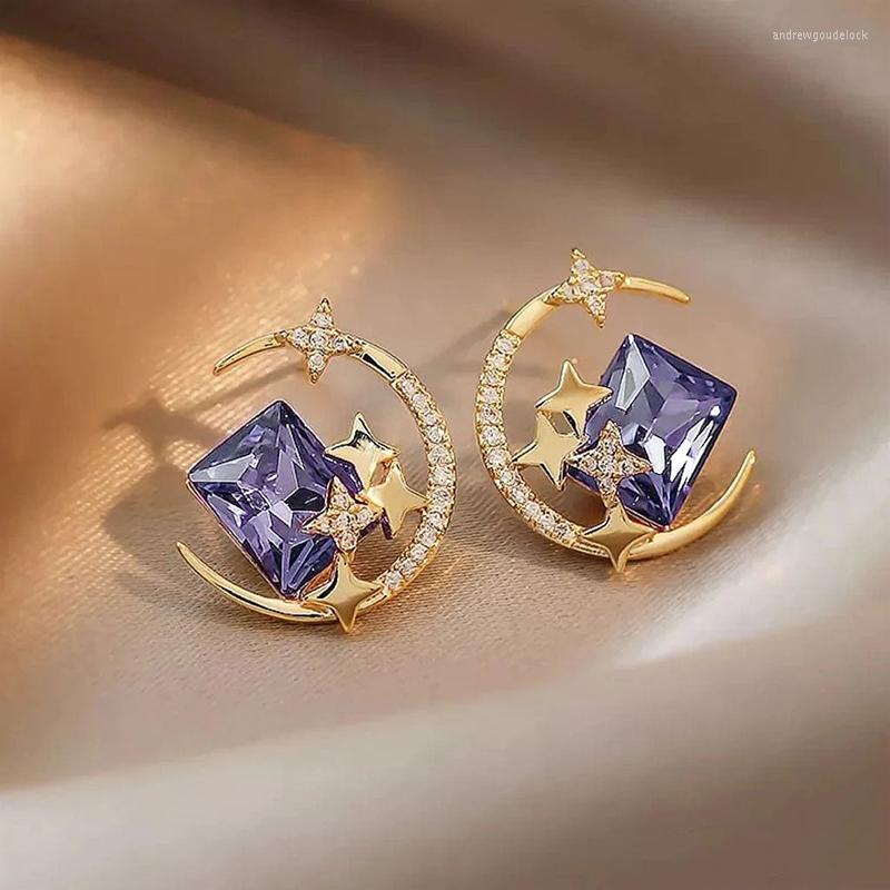 Stud Earrings Huitan Moon Star Women With Purple CZ Romantic Ear Accessories For Girls Fancy Birthday Gift Statement Jewelry
Stud Earrings Huitan Moon Star Women With Purple CZ Romantic Ear Accessories For Girls Fancy Birthday Gift Statement Jewelry