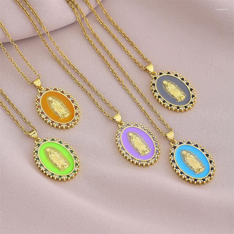 Chains Top Quality Europe And America Catholic Virgin Mary Rhinestone Necklace Religious Faith God Hip Hop Pendant Exquisite Party Gift
Chains Top Quality Europe And America Catholic Virgin Mary Rhinestone Necklace Religious Faith God Hip Hop Pendant Exquisite Party Gift