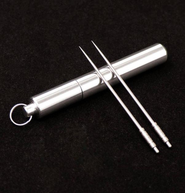 Silver Portable Titanium Alloy Toothpicks Storage Case Holder Accessories Reusable Nontoxic Toothpick Food Fruit Picks Neckla2710349
Silver Portable Titanium Alloy Toothpicks Storage Case Holder Accessories Reusable Nontoxic Toothpick Food Fruit Picks Neckla2710349