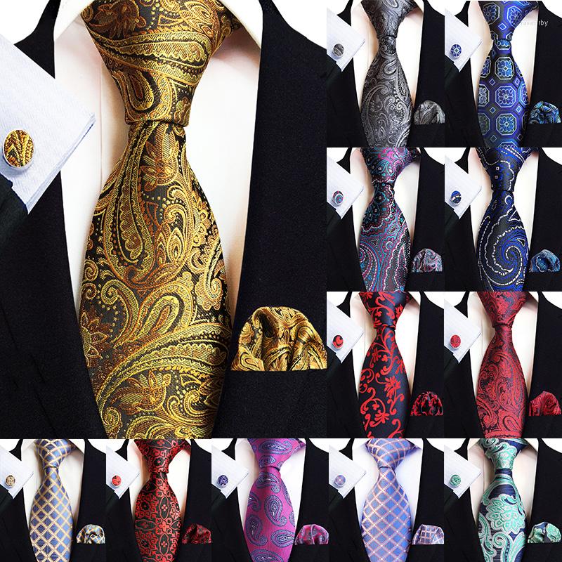Bow Ties Silk Luxury Mens Floral Black Gold Paisley NeckTie Pocket Square Cufflinks Set Men's Wedding Party Tie
Bow Ties Silk Luxury Mens Floral Black Gold Paisley NeckTie Pocket Square Cufflinks Set Men's Wedding Party Tie