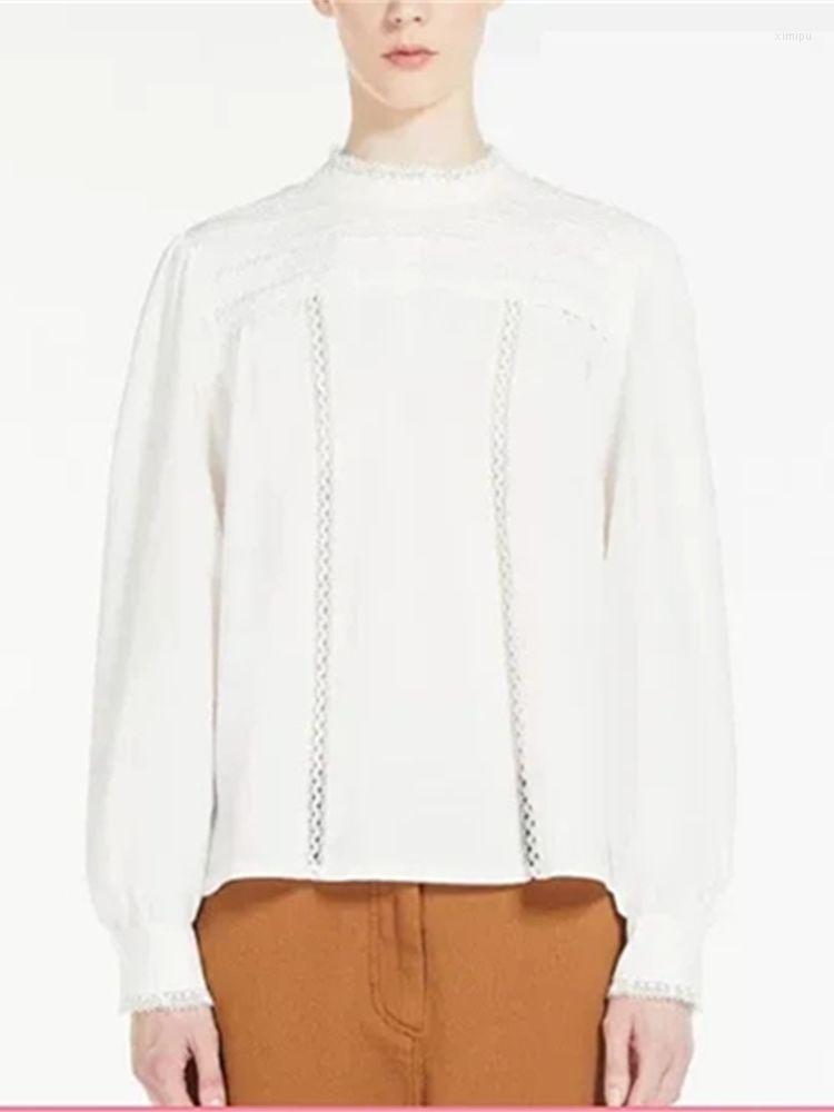Women's Blouses Women Solid Color Lace Paneled White Shirt 2023 Early Spring Fashion Ladies Vintage All-Match Turtleneck Pleated Blouse Tops
Women's Blouses Women Solid Color Lace Paneled White Shirt 2023 Early Spring Fashion Ladies Vintage All-Match Turtleneck Pleated Blouse Tops