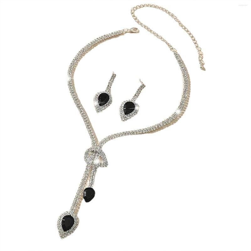 Necklace Earrings Set Elegant Rhinestone Pendant Jewelry Hypoallergenic Alloy Material Earring For Brides Prom Costume Accessories, Picture shown
Necklace Earrings Set Elegant Rhinestone Pendant Jewelry Hypoallergenic Alloy Material Earring For Brides Prom Costume Accessories, Picture shown