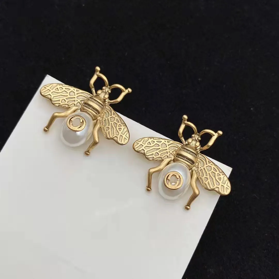 2023 Luxury Designer ggity Earrings Brass Material 925 Silver Needles Anti-Allergic Bee Brand Earring Ladies Weddings Parties Gifts Exquisite Jewelry