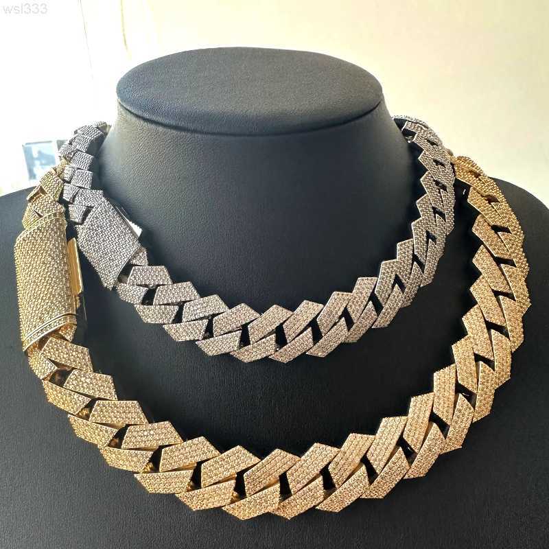 18mm Vvs Moissanite Iced Out Diamond Gold Color Chain Necklace 925 Sterling Silver Men Necklace Miami Cuban Link Chain
18mm Vvs Moissanite Iced Out Diamond Gold Color Chain Necklace 925 Sterling Silver Men Necklace Miami Cuban Link Chain