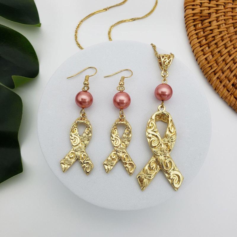 Necklace Earrings Set Breast Cancer Awareness Ribbon Charm Earring Jewelry Family Members Mother Daughter Love Support Gift, Picture shown
Necklace Earrings Set Breast Cancer Awareness Ribbon Charm Earring Jewelry Family Members Mother Daughter Love Support Gift, Picture shown