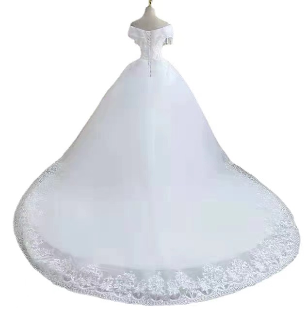 2023 Plus Size Wedding Dresses for bride Beading Long beaded Sleeve Crystal Lace Appliqued Sequined beach bridal gowns plus size tulle boho Vestidos D