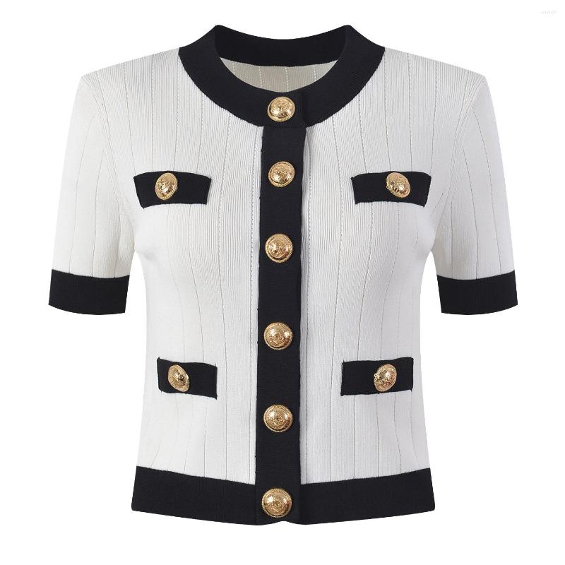 Women' T Shirts Short Sleeve O-Neck High Quality Knitted T-shirts With Decorated Buttons Girls Stretchy Top Thin Tshirt Summer Tees For, White
Women' T Shirts Short Sleeve O-Neck High Quality Knitted T-shirts With Decorated Buttons Girls Stretchy Top Thin Tshirt Summer Tees For, White
