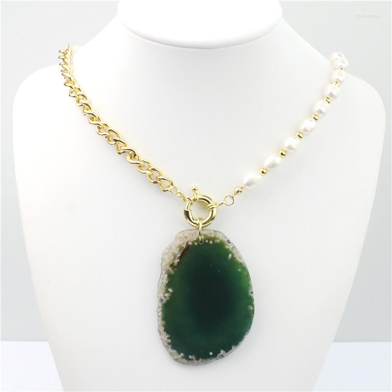 Pendant Necklaces 18inch 5pcs/lot Beauty Agate Slice Necklace Plated Chain With Pearl Body Jewelry Retro Style Wholesale
Pendant Necklaces 18inch 5pcs/lot Beauty Agate Slice Necklace Plated Chain With Pearl Body Jewelry Retro Style Wholesale